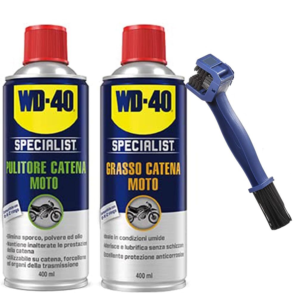 KIT WD40 PULITORE-GRASSO- CATENE UNIVERSALI MOTO MOTOCROSS OFF-ROAD