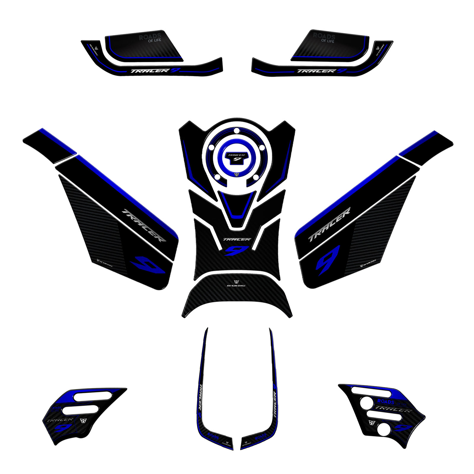 Autocollant Résine 3D Pour Yamaha Tracer 7 GT 2021-2024 - Protection Réservoir Moto - Design Italien - Or