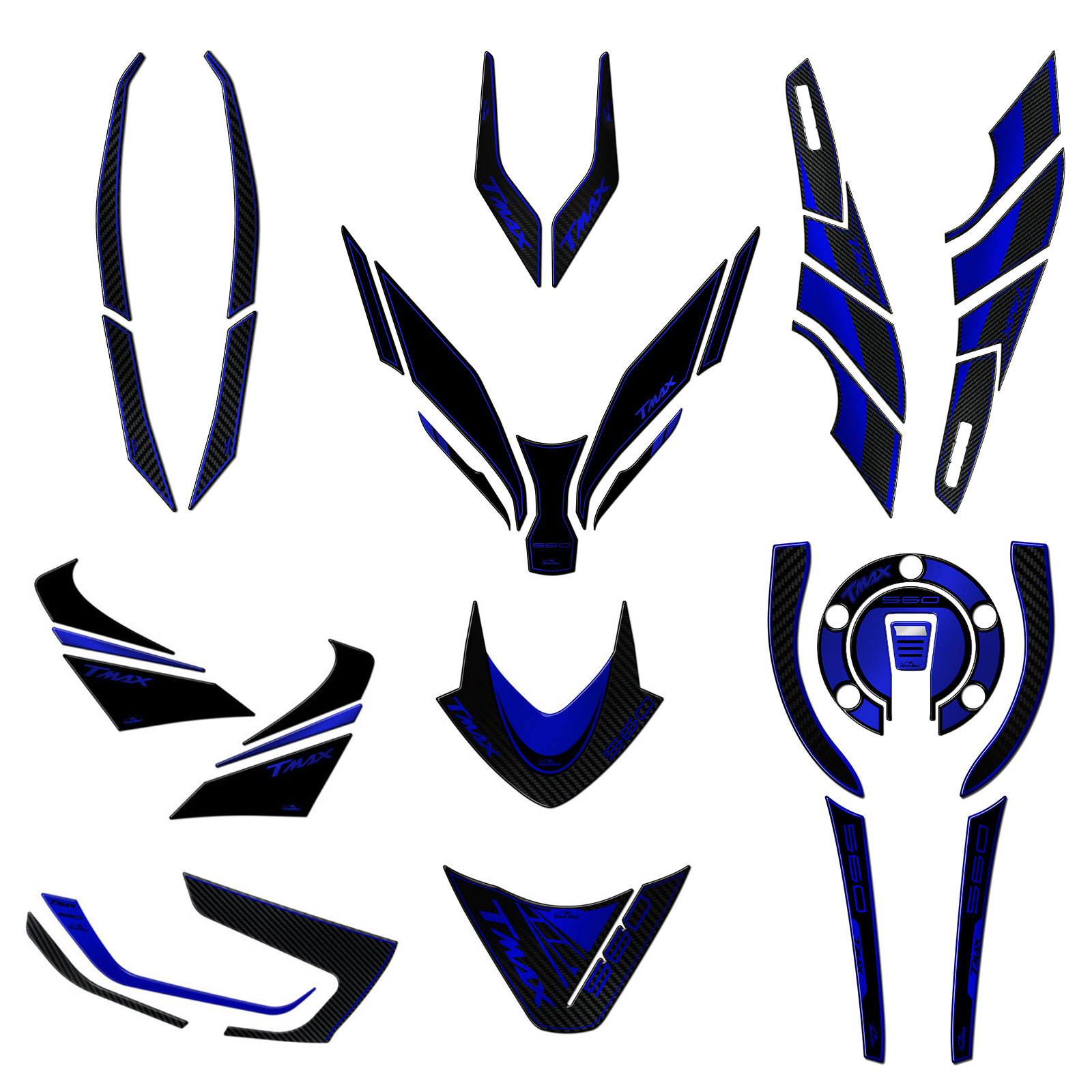 labelbike - 3D Hars Stickers voor MotorfietstankDecoraties en -Beschermingen compatibel met Yamaha Mt-09 Mt-09 SP 2021 - blauwe kleur