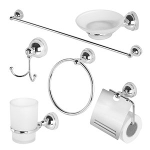 ACCESSORI BAGNO CROMO/VETRO
