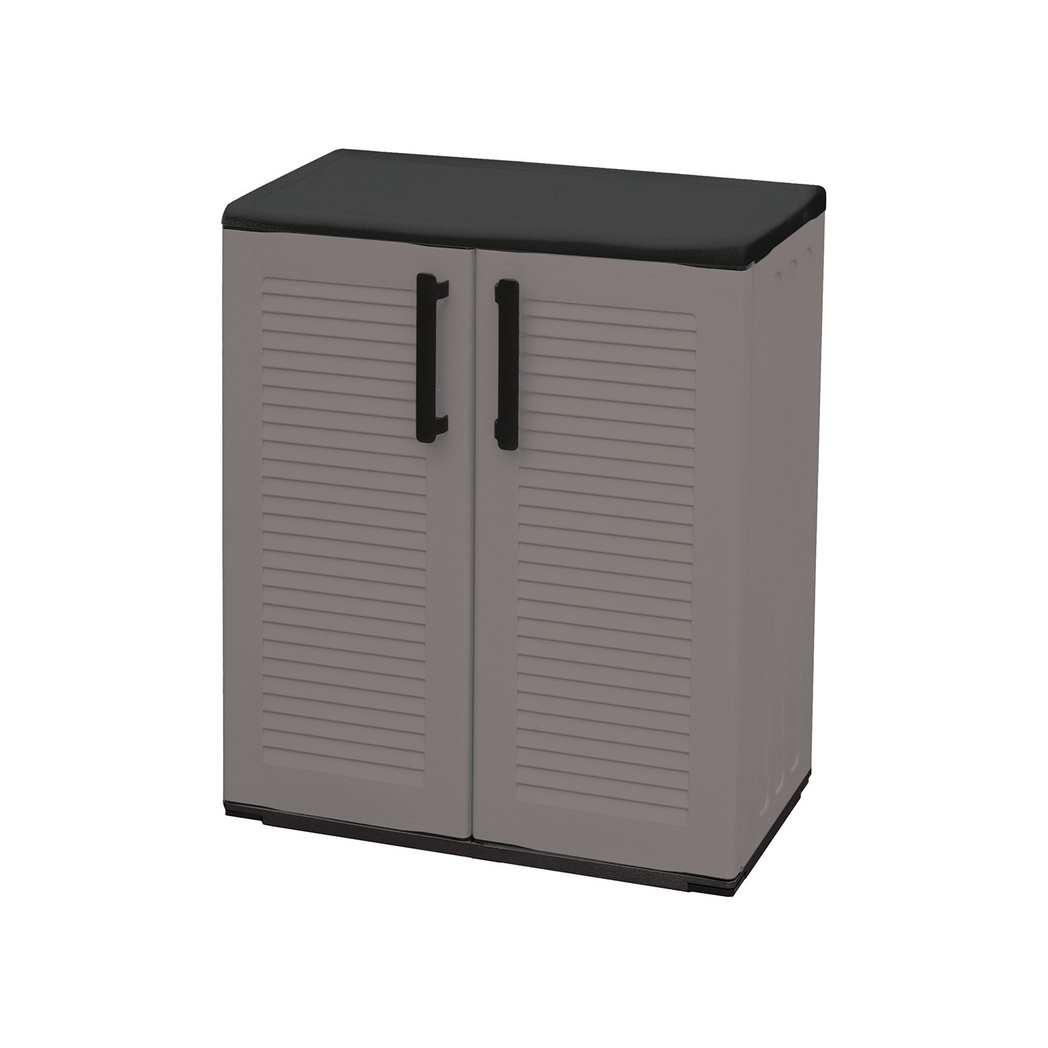 Art Plast E71/B Armadio Basso Da Esterno, Economico, 68 X 37 X 84 Cm, Grigio/Nero