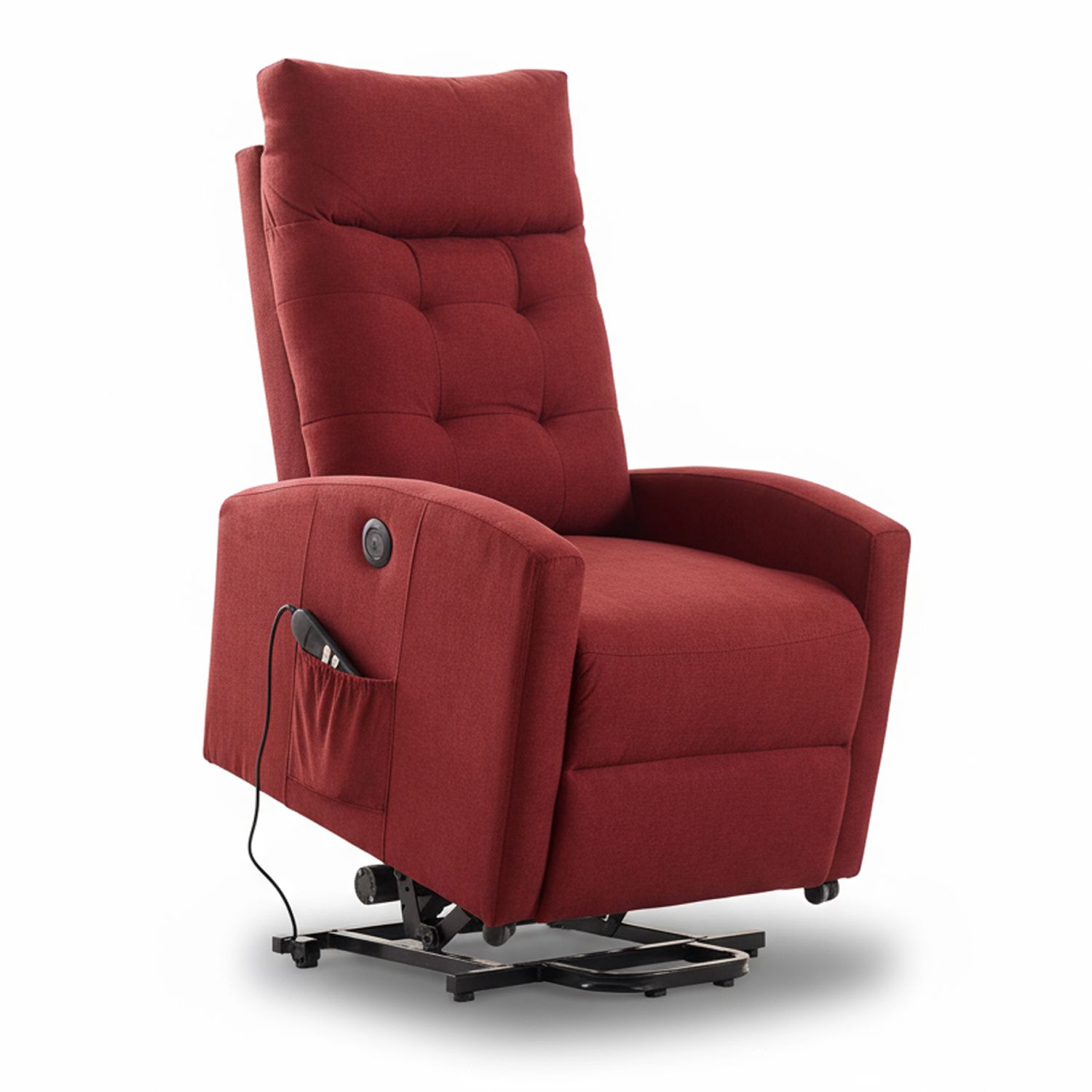 Marvin Poltrona Relax Reclinabile Elettrica con Poggiapiedi Solena, Seduta Ergonomica Massaggiante e Riscaldant Bordeaux