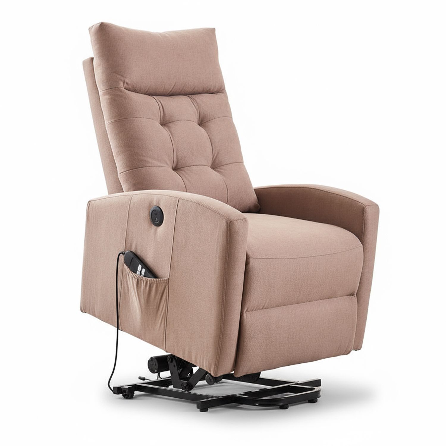 Marvin Poltrona Relax Reclinabile Elettrica con Poggiapiedi Solena, Seduta Ergonomica Massaggiante e Riscaldante Tortora