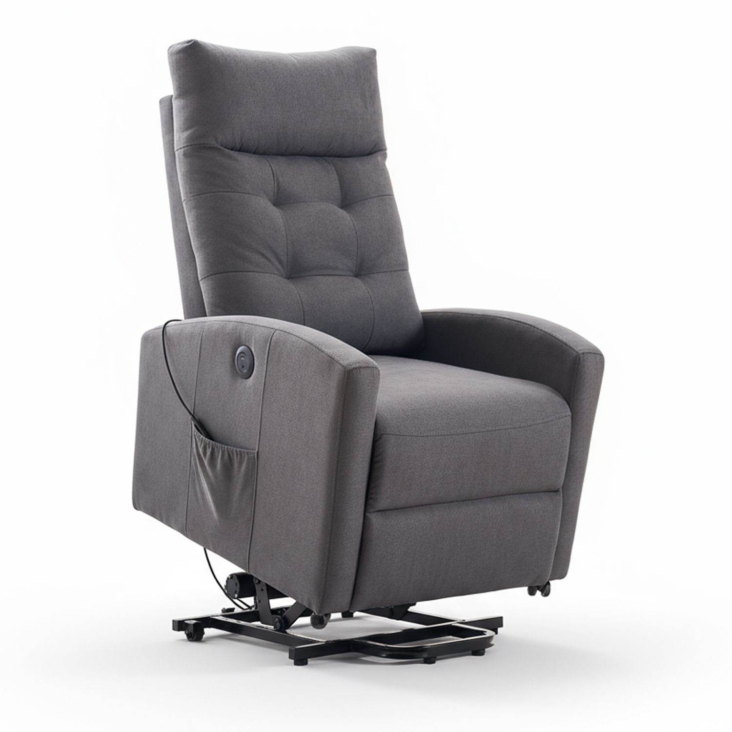 Marvin Poltrona Relax Reclinabile Elettrica con Poggiapiedi Solena, Seduta Ergonomica Massaggiante e Riscaldante Grigio