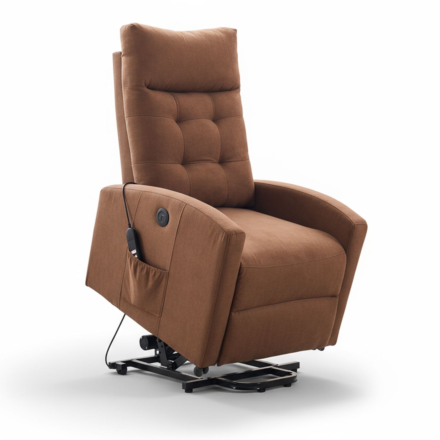 Marvin Poltrona Relax Reclinabile Elettrica con Poggiapiedi Solena, Seduta Ergonomica Massaggiante e Riscaldante Marrone