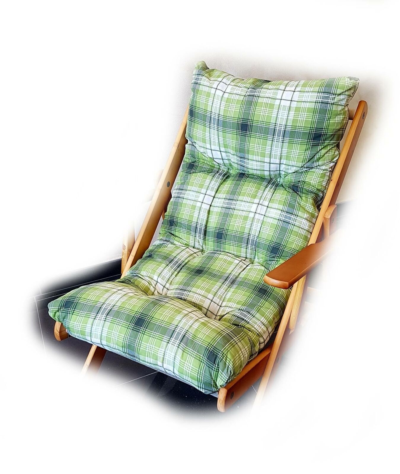 Cuscino per sdraio da giardino imbottito cuscino per sedia a sdraio trapuntato Cuscino per poltrona cuscino per sedia a dondolo reclinabile con imbottitura spessa per interni da esterno con lacci 