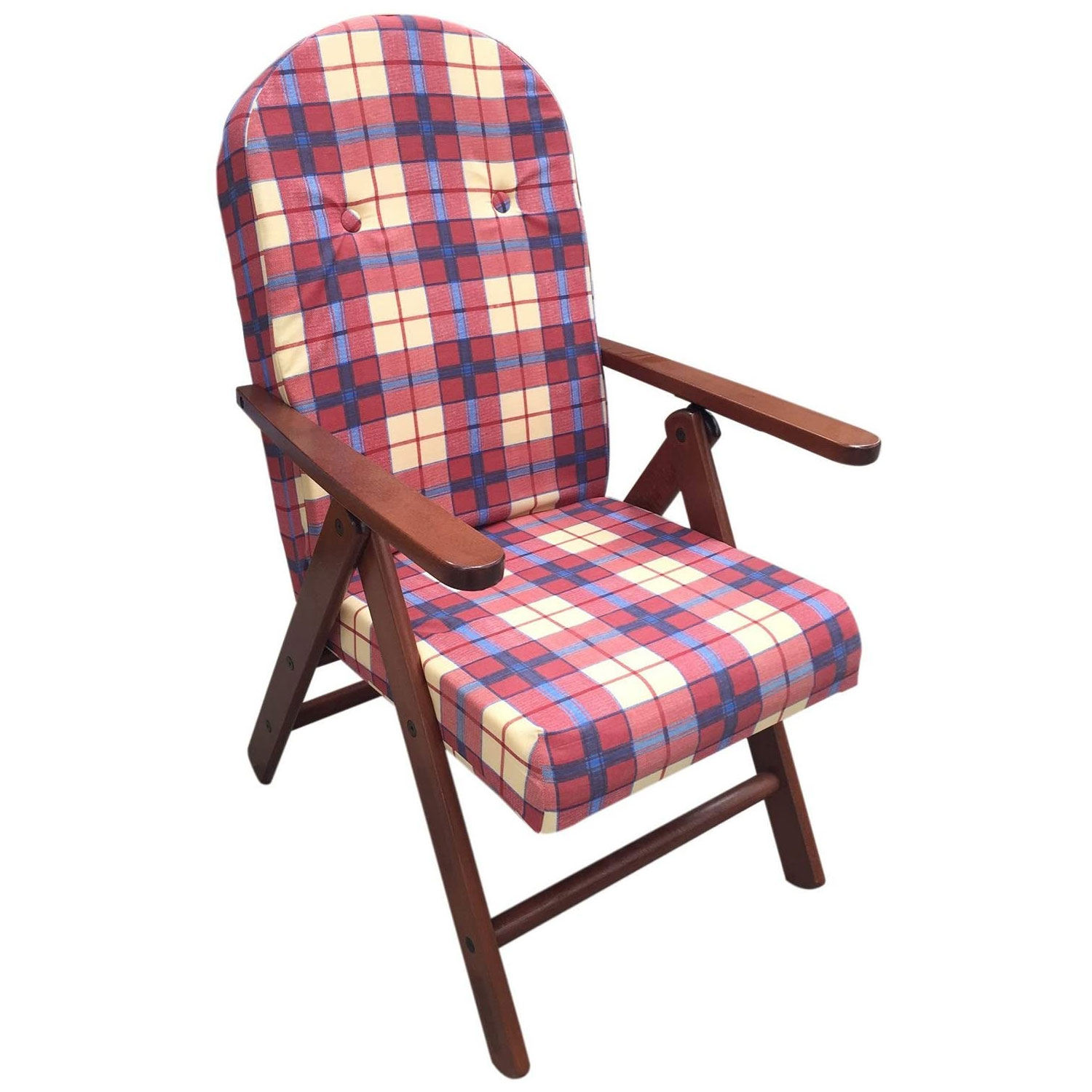 POLTRONA SEDIA SDRAIO RELAX IN LEGNO FAGGIO CUSCINO IMBOTTITA