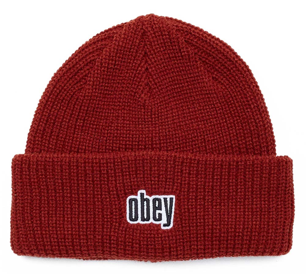 red obey beanie