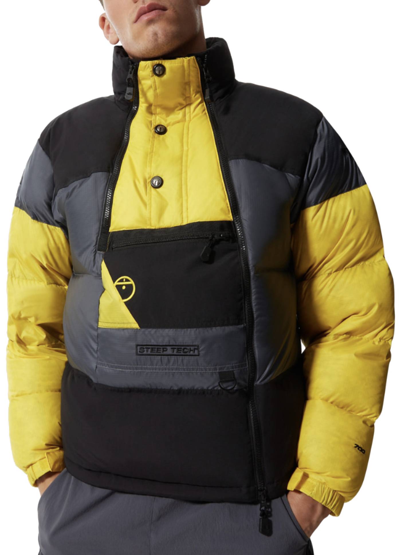 The North Face Jacket Steep Tech Down Jacket Grey Yellow Black | eBay