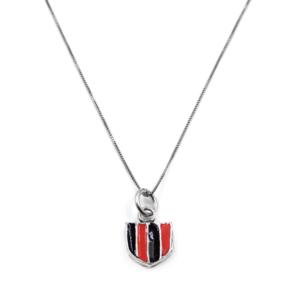 Collana con Ciondolo Scudetto in Argento Smaltato Rossonero Neroazzurro Biancone - Foto 14 di 18
