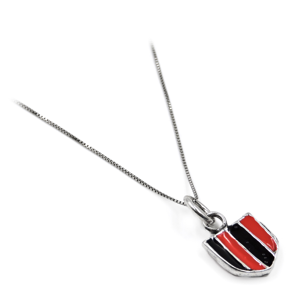 Collana con Ciondolo Scudetto in Argento Smaltato Rossonero Neroazzurro Biancone - Foto 15 di 18