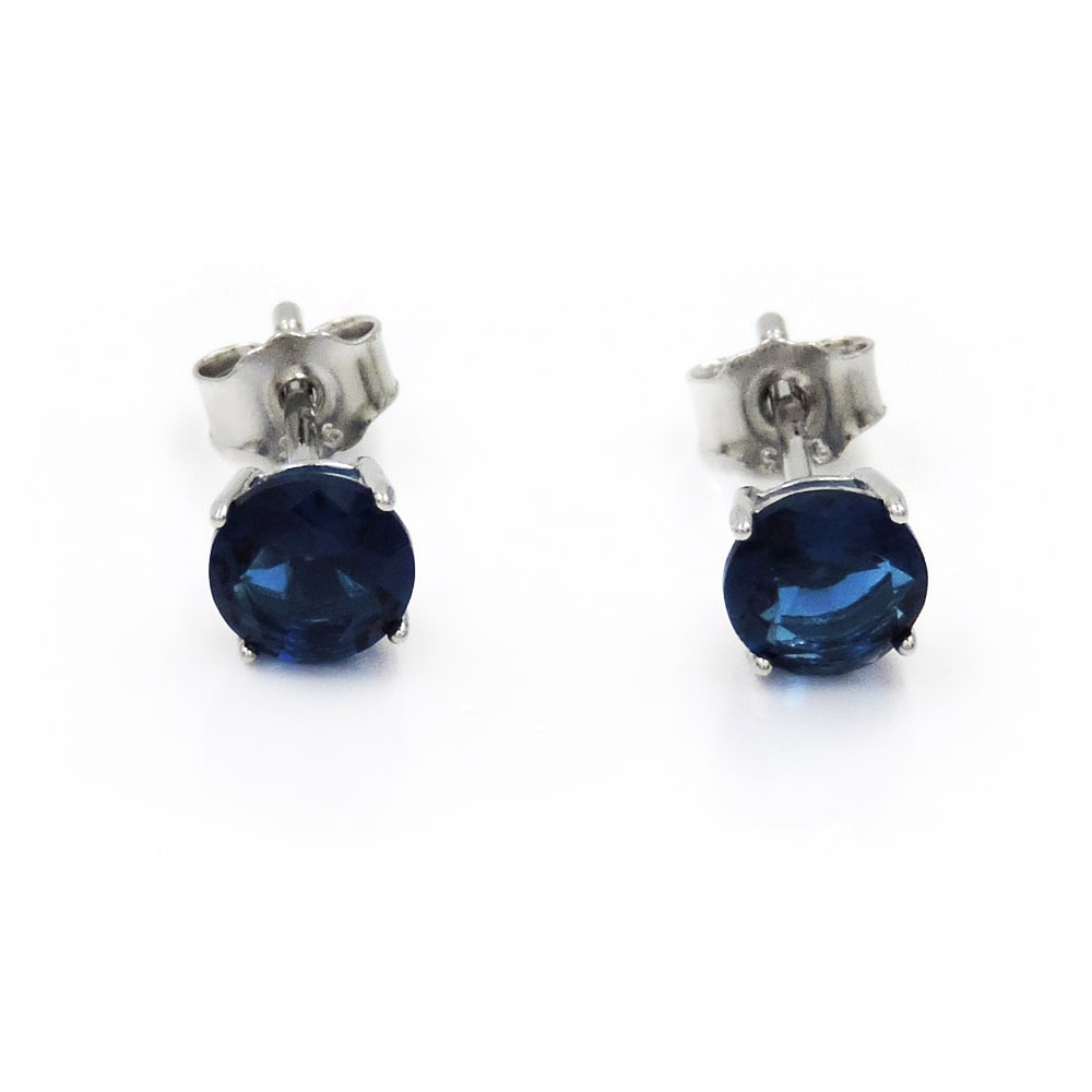Orecchini Bottoncino in Argento 925 e Pietra Tonda Colorata - Foto 17 di 18