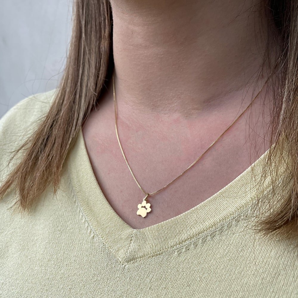 Collana Medaglietta Zampa Cane in Argento Personalizzabile con Incisione Nome - Foto 9 di 12