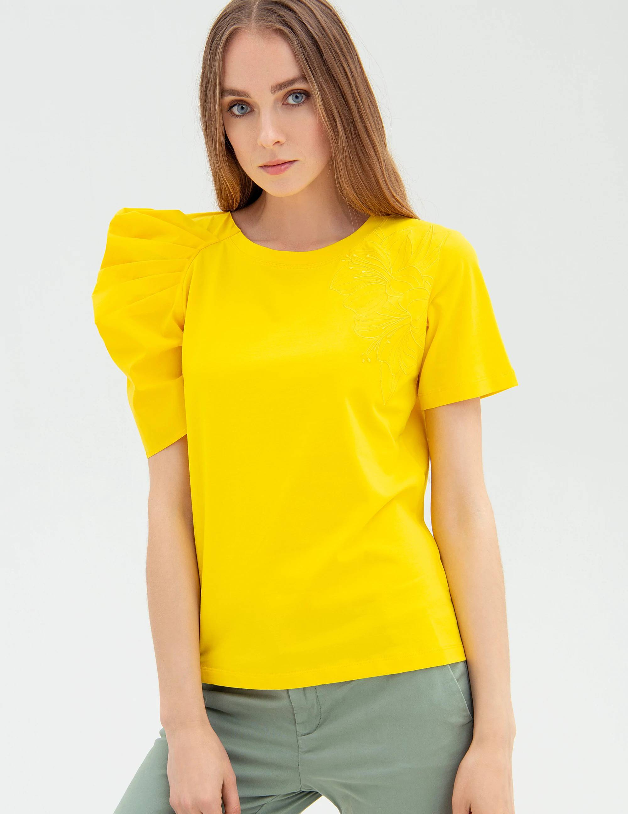 Fracomina t-shirt gialla con ricamo FR22ST3017J401E5 300 maglietta con  sbuffo | eBay