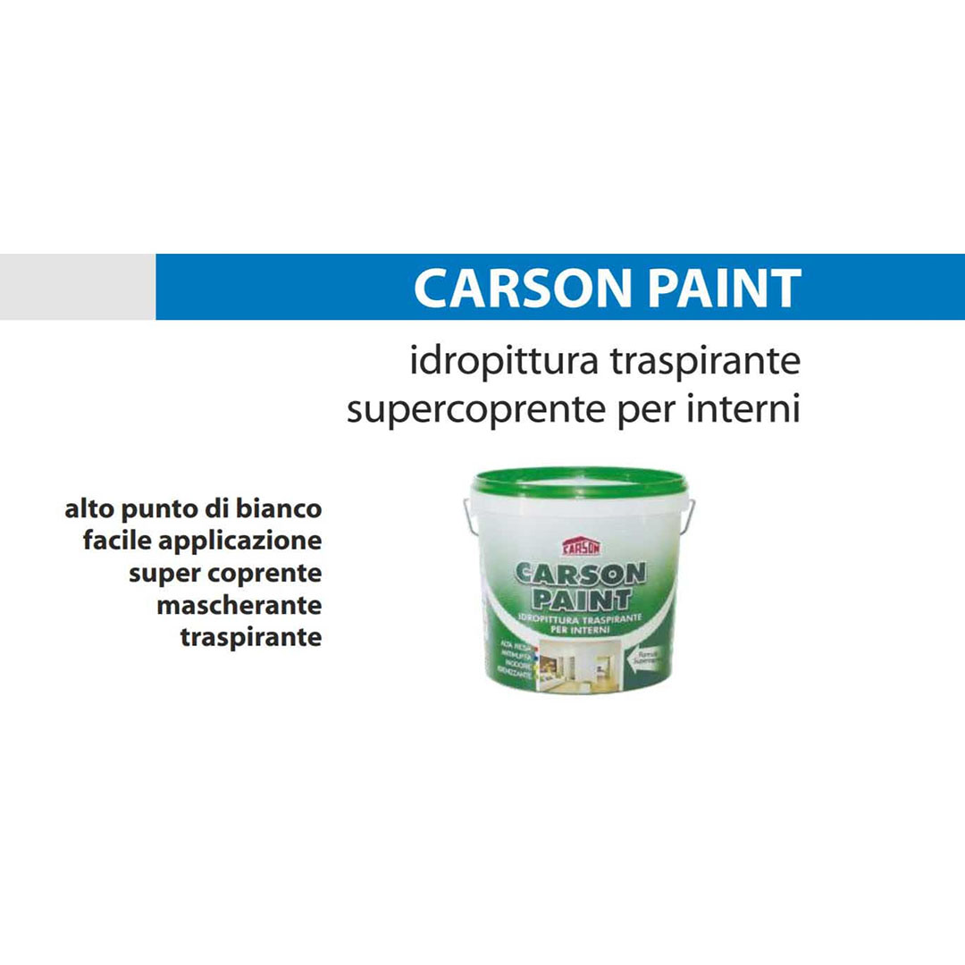 Pittura murale traspirante Muri Pareti Interni Idropittura coprente Carson Paint - Foto 18 di 202