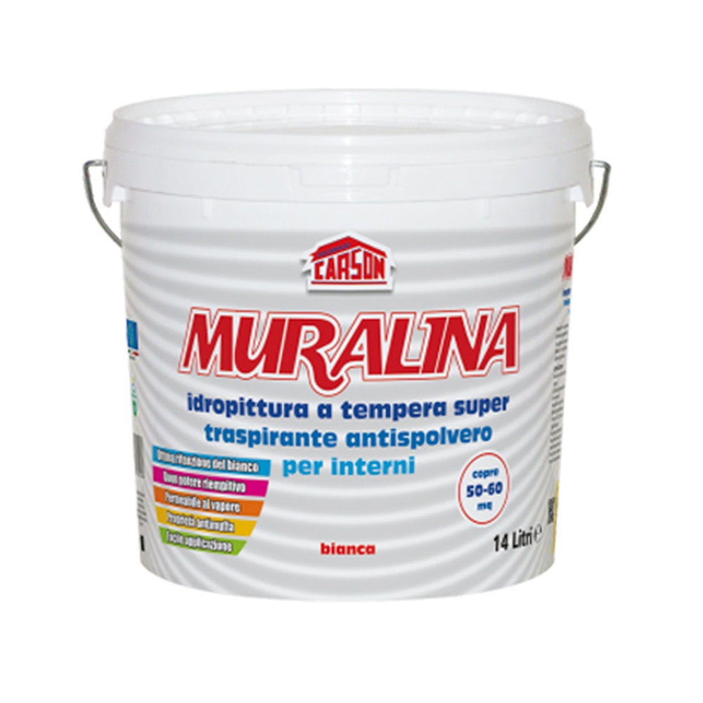 Carson Muralina IDROPITTURA MURALE A Tempera ANTISPOLVERO SUPER COPRENTE 5  14 LT