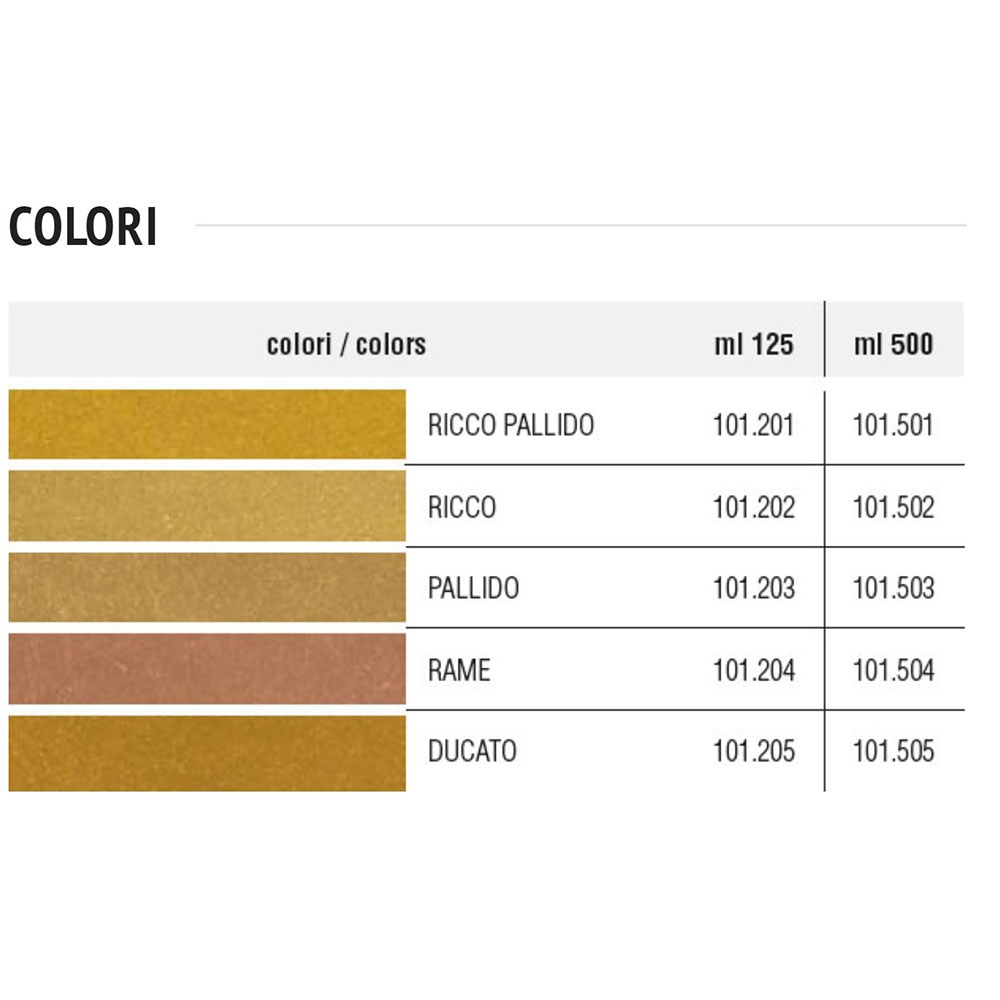 DORATURA ALTA QUALITÀ 500ML TIXE Vernice colore oro ricco pallido ,100.501  - Decori & Colori