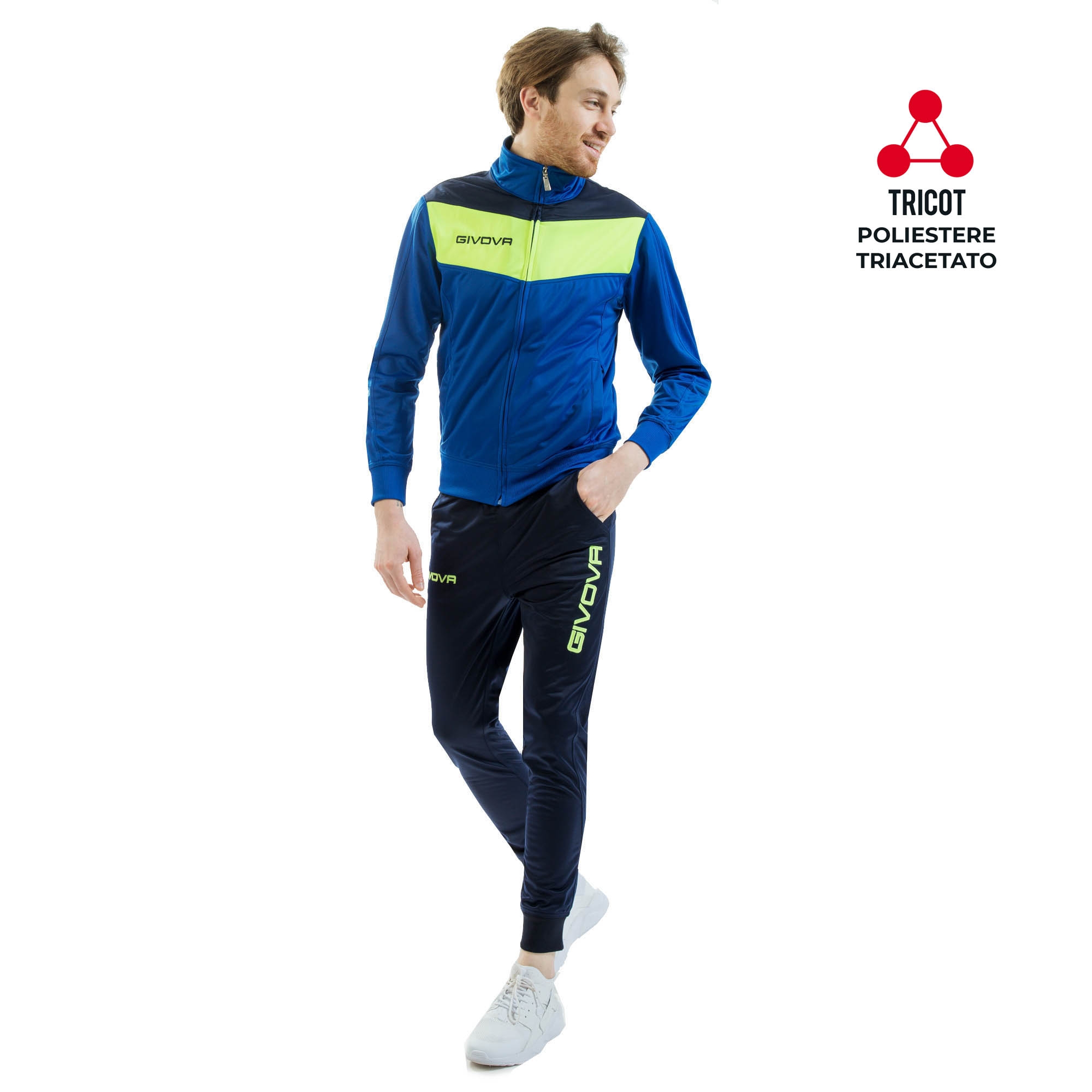 Tuta Uomo Donna Givova Fitness Allenamento Sport Pantalone Giacca Zip  Sportiva | eBay