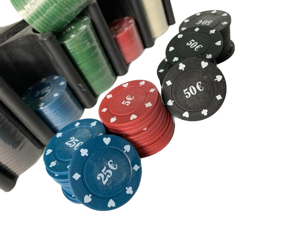 Acquista 5 fiches da poker monete da casinò in argilla 40 mm fiches da  poker monete da dollaro di intrattenimento