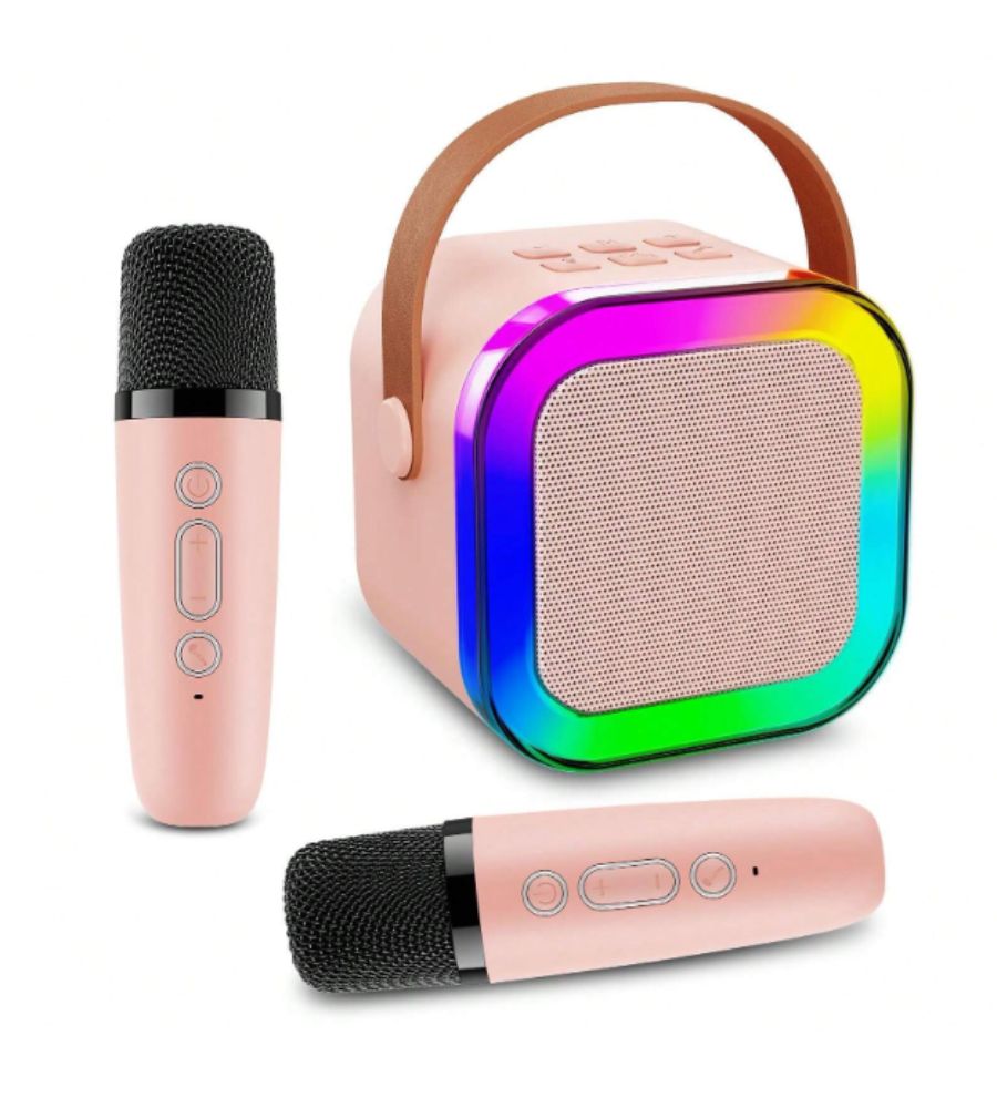 Cassa Bluetooth Speaker Portatile Karaoke 2 Microfoni Senza Fili Effetti Voce - Foto 10 di 10