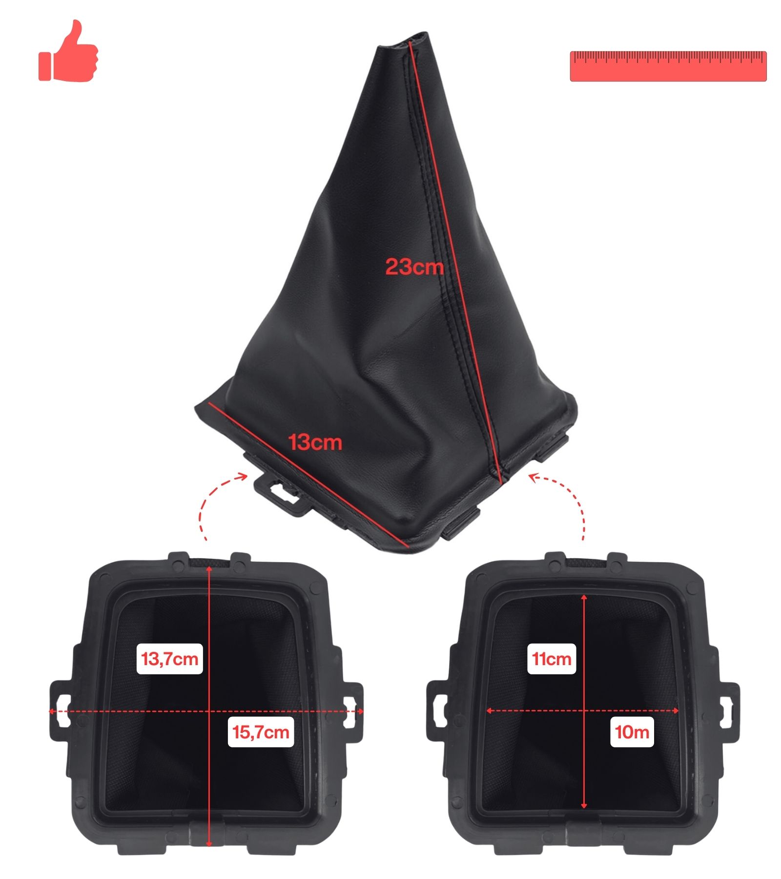 Soufflet Levier De Vitesses Pour Ford Fiesta MK5 2008 Et MK6 2008-2012 - Noir - Inclut Pommeau