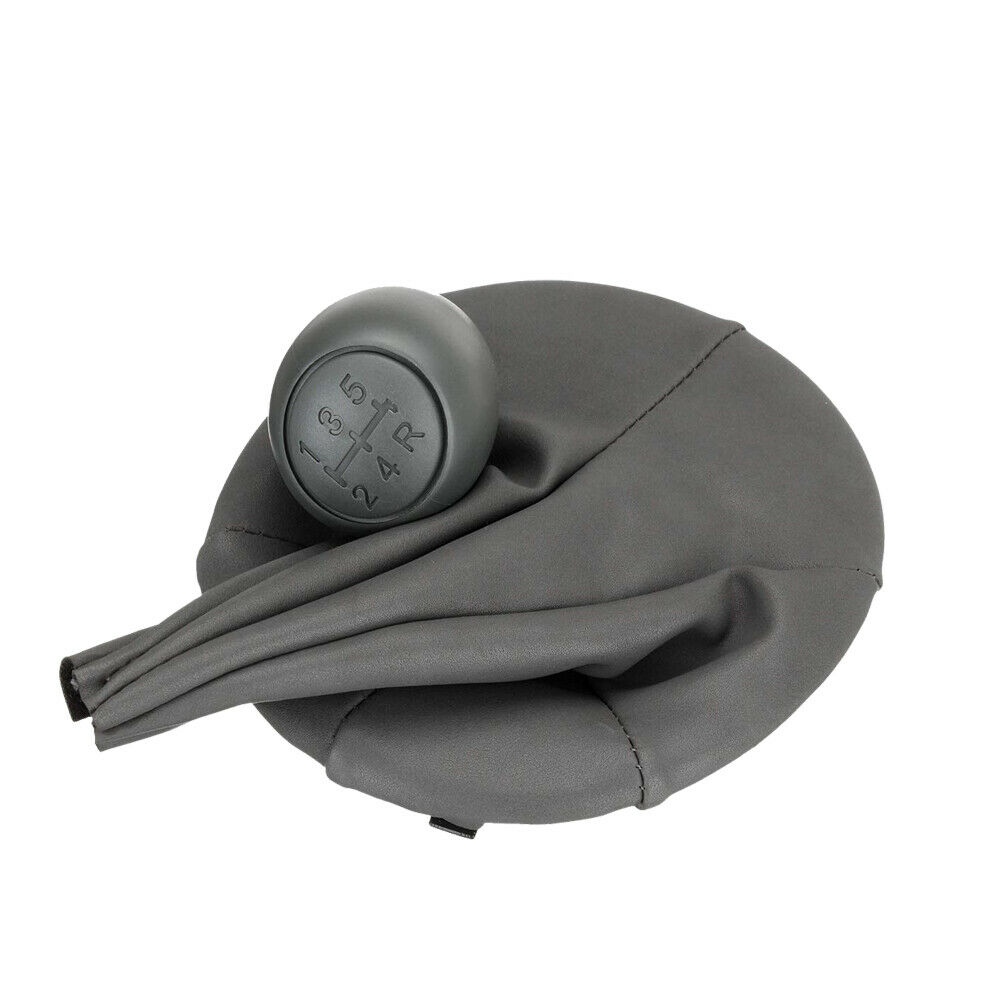 1neiSmartech Sac En Cuir Gris Avec Bague De Retenue Pour Levier De Vitesse - Compatible Fiat Panda 2003-2012 & Fiat 500 500C 2007-2013 OEM 71775051