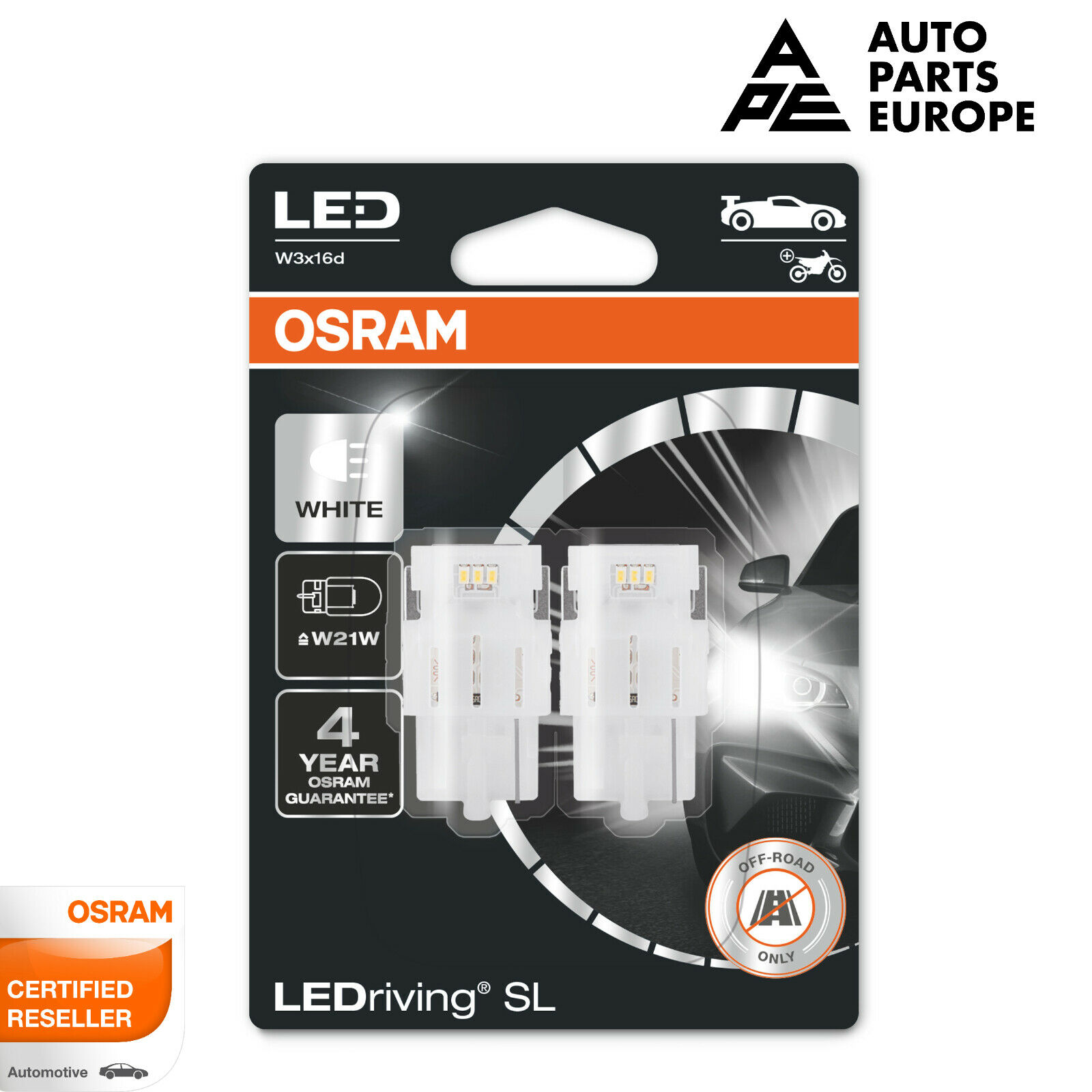 KIT COPPIA LAMPADE LED W21W 6000K Premium 4 ANNI DI GARANZIA