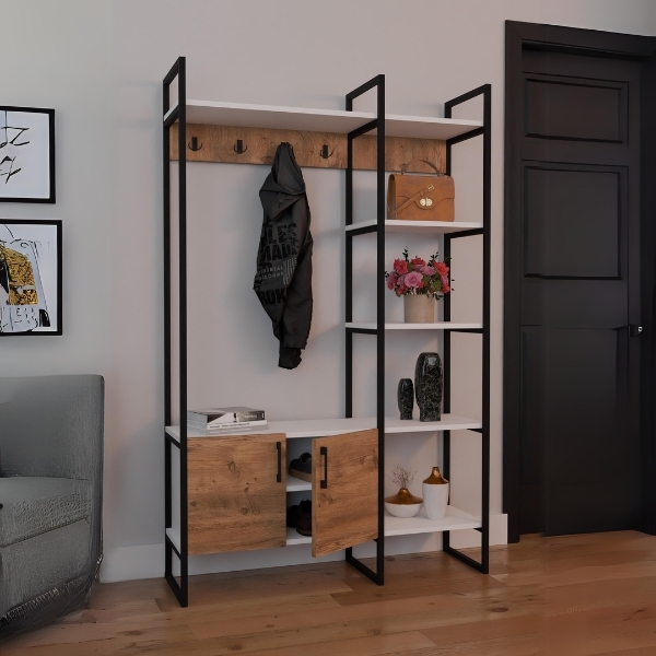 STORAGE MANIAC Scarpiera Espandibile 2 Livelli In Metallo, Larghezza Regolabile 45-82 Cm, Impilabile - 2