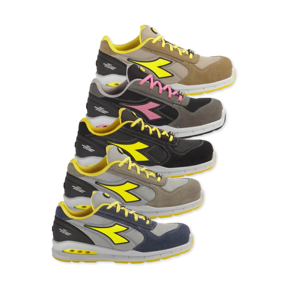 Run Net Airbox Low S1P Src Scarpe Antinfortunistica Uomo/Donna Pelle Scamosciata | Diadora Utility Nero/46