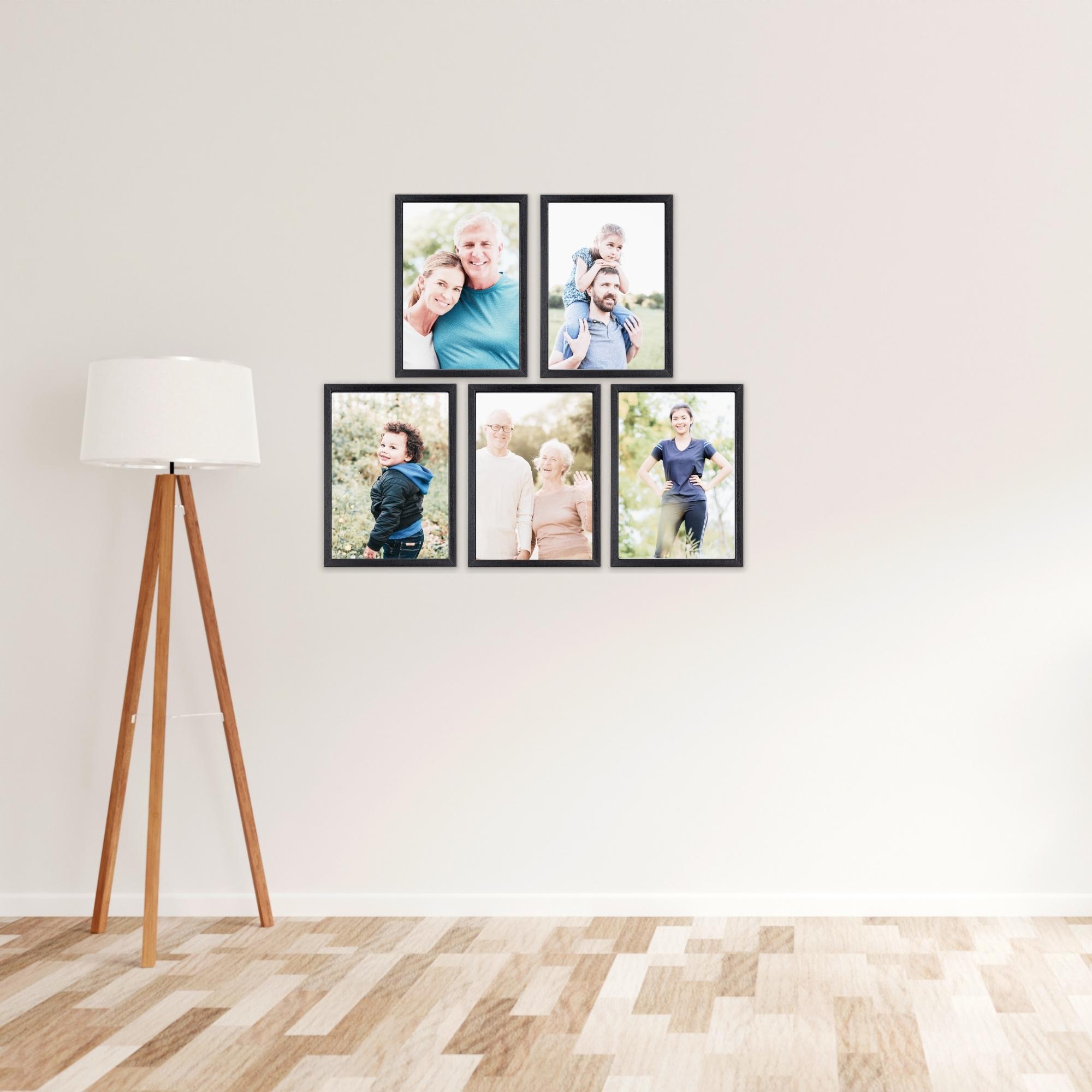 SET CORNICI IN legno da parete OPTICAL colorazione NERA con vetro  Portafoto, sta EUR 22,10 - PicClick IT