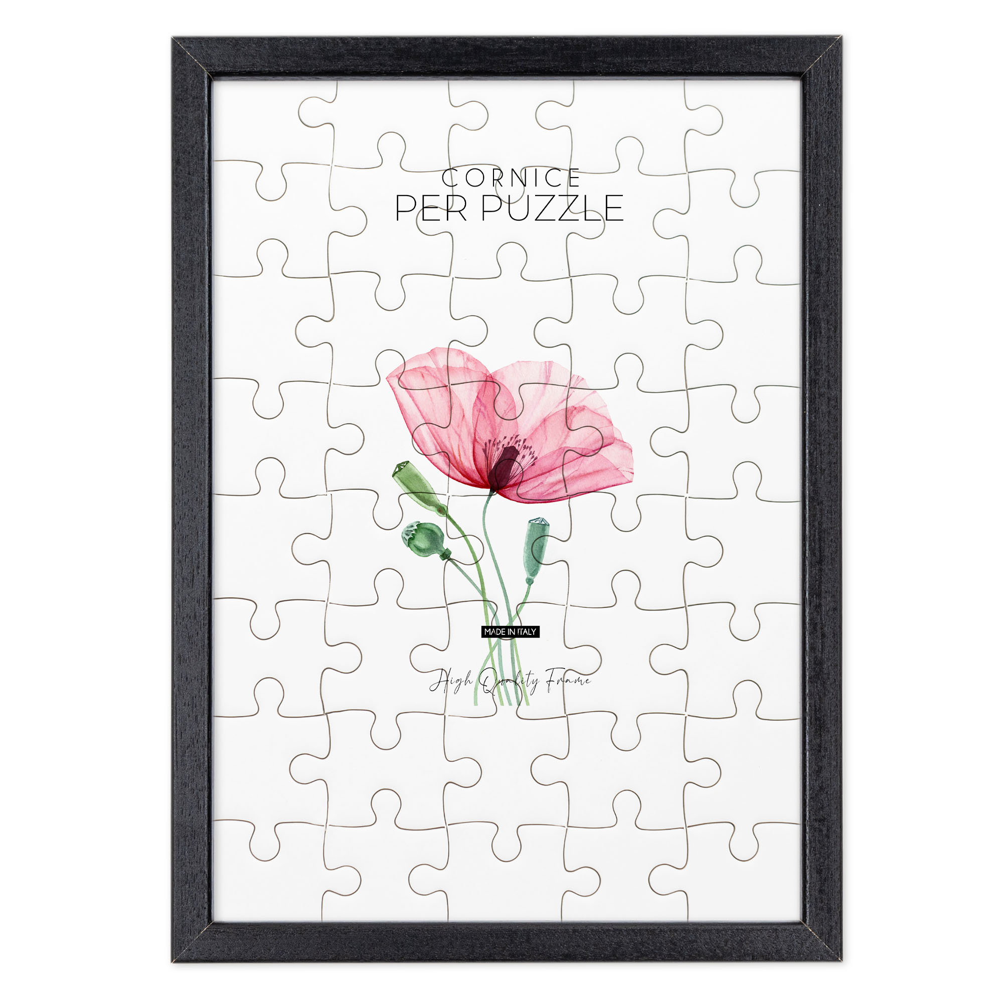 Set 9 Cornici Murali Little Dove In Legno – Bianco E Nero, Stile Moderno, Con Scritte Home E Love