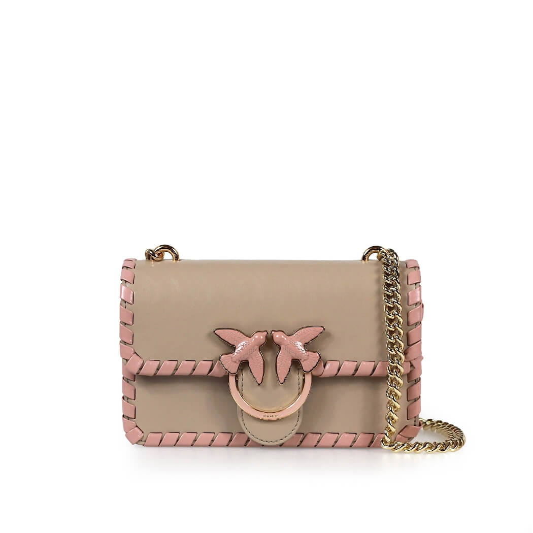 Women's Accessories Pinko Beige Pink Love Mini Twist Cl Crossbody Bag ...