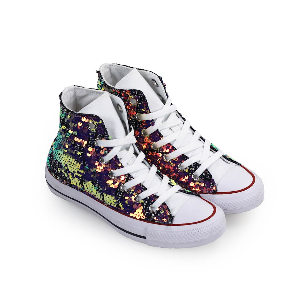converse all star paillettes nere