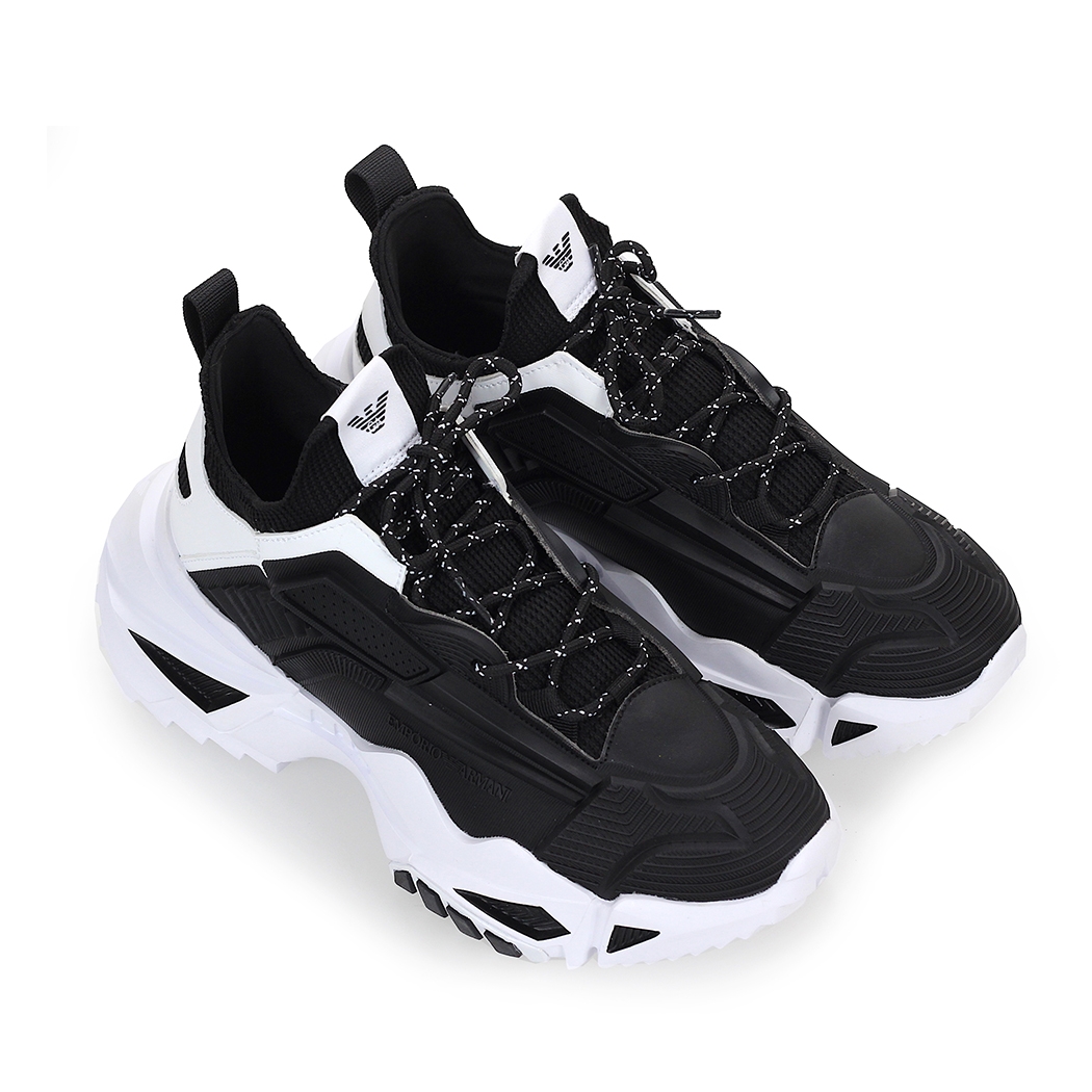 Men�s Shoes Emporio Armani Black White Chunky Sneaker
