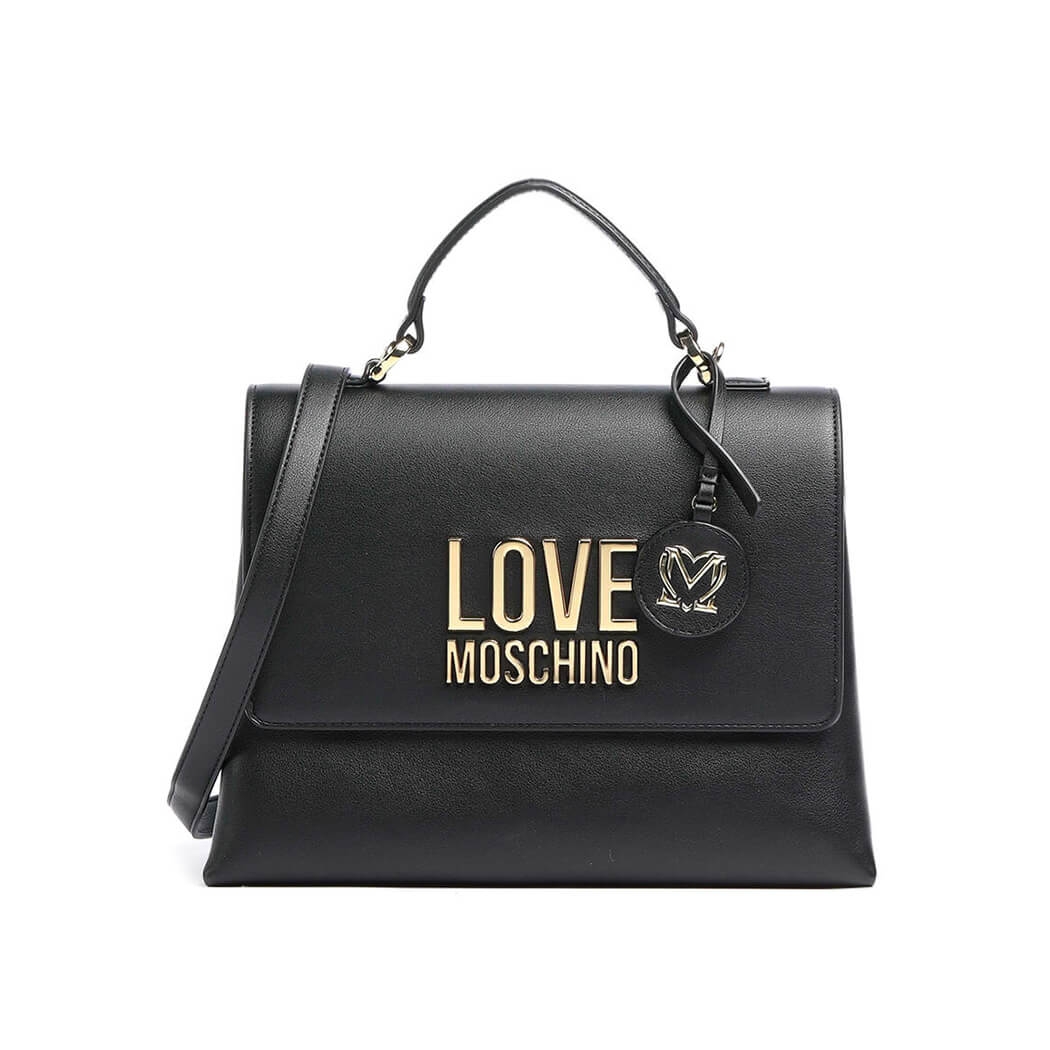 black and gold moschino bag