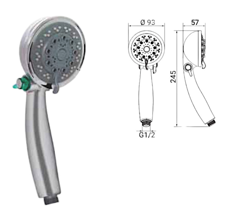 Image of Doccetta in abs 5 getti, con valvola risparmio acqua