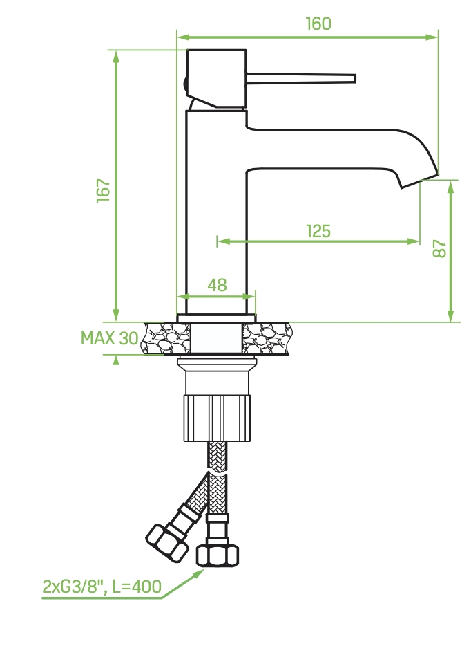 Miscelatore Lavabo Da Appoggio Con Tappo Click-Clack – Design Moderno, Finitura Oro Spazzolato-image