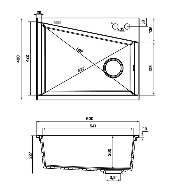 Lavello A Vasca Singola Nero – Design Moderno Per Cucine Minimaliste E Loft-image