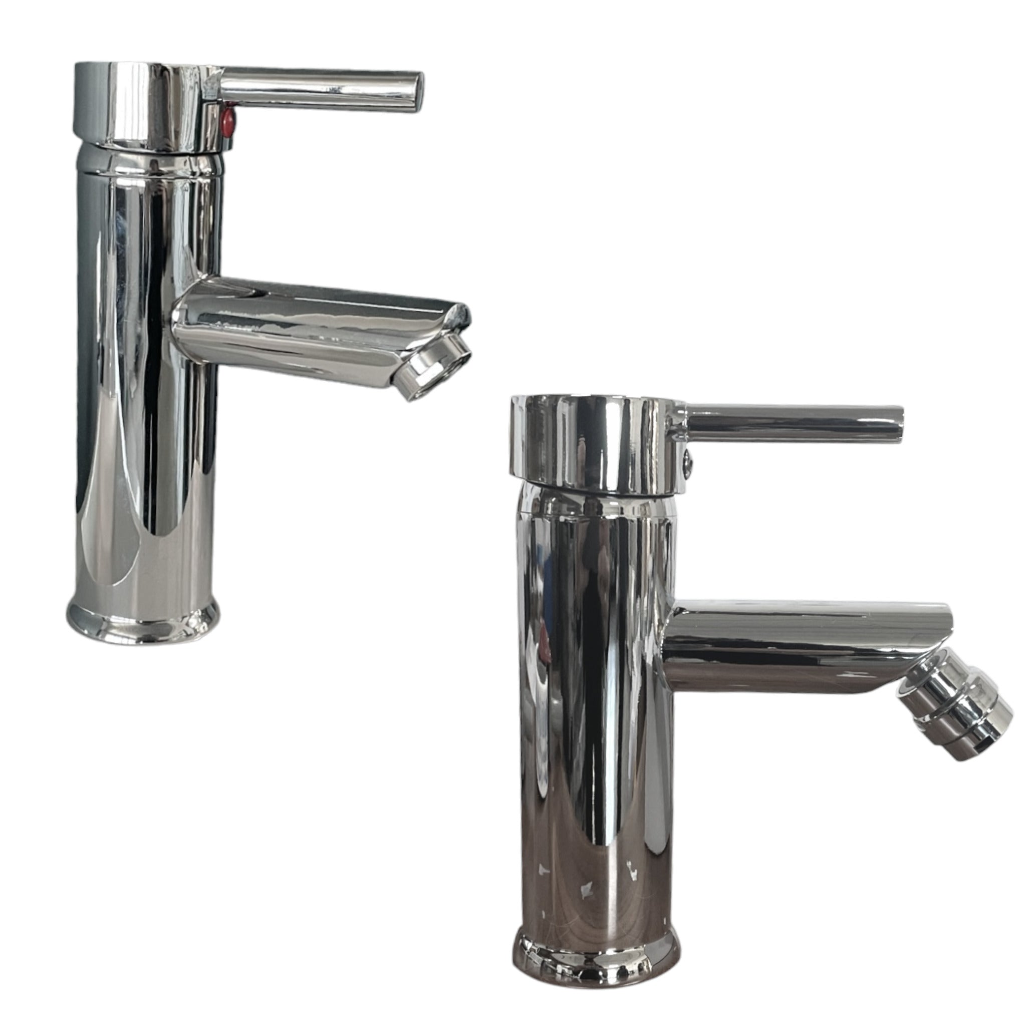 Image of Rubinetteria completa bagno lavabo e bidet moderni serie completa
