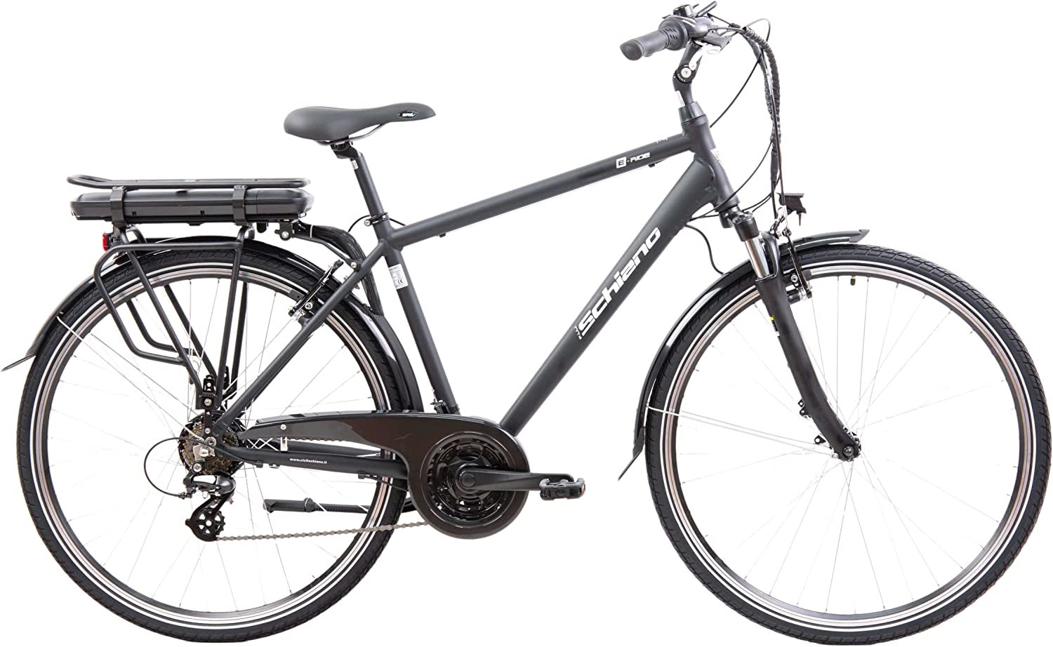 Image of F.LLI SCHIANO E-RIDE bicicletta elettrica, da cittÃ  per adulti uomo/donna, e-bike ibrida con batteria da 36V, motore