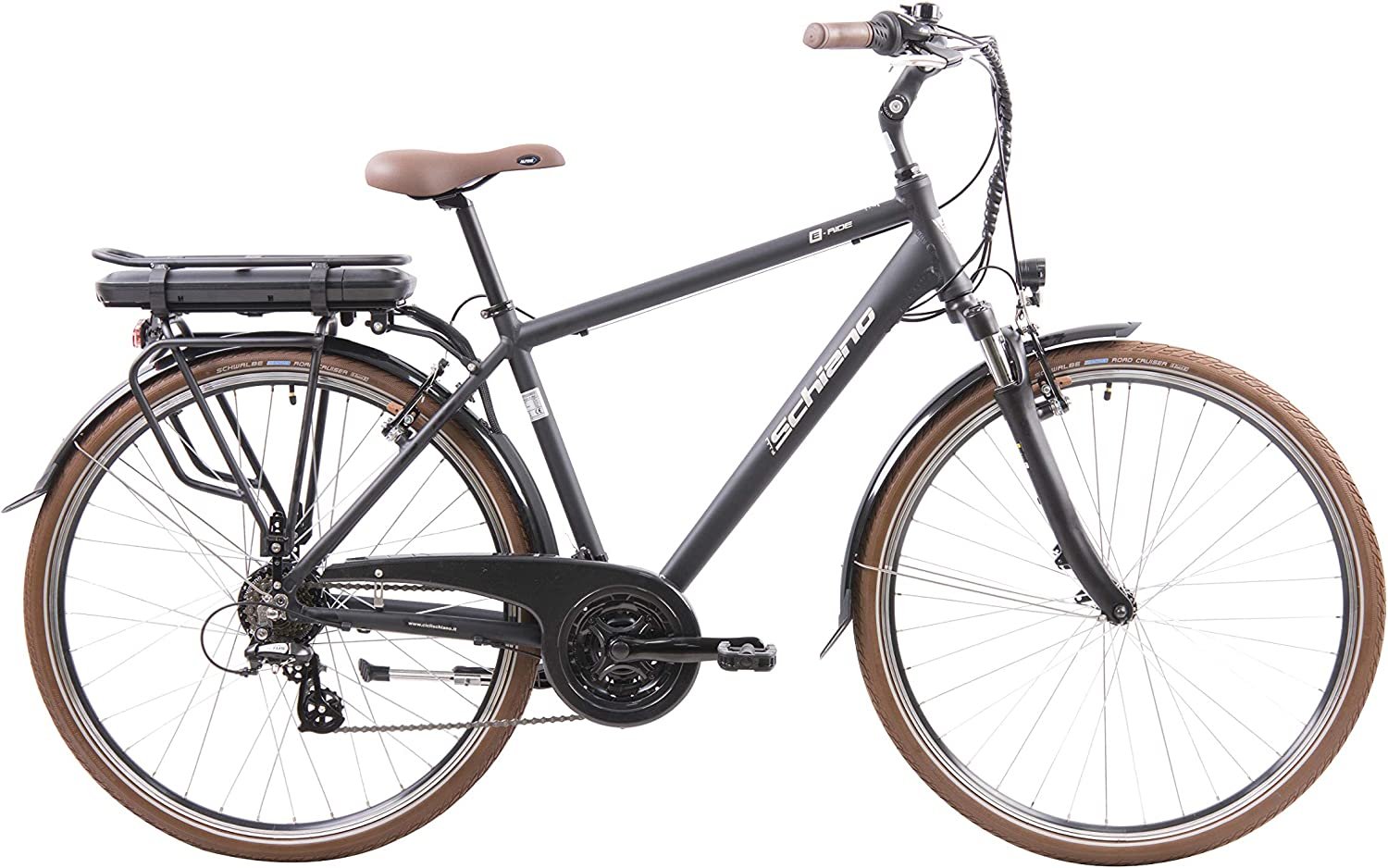 Image of F.LLI SCHIANO E--RIDE 28" bicicletta elettrica, bici da citta per adulti uomo, e-bike ibrida con batteria da 36V, motore