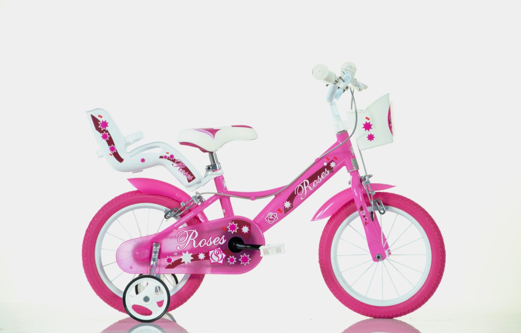 Image of SCH ROSES 14&quot;, bicicletta per bambini, adatta ad etÃ  tra i 4 e i 6 anni, per altezza tra 100 e 120 cm, con cestino, c