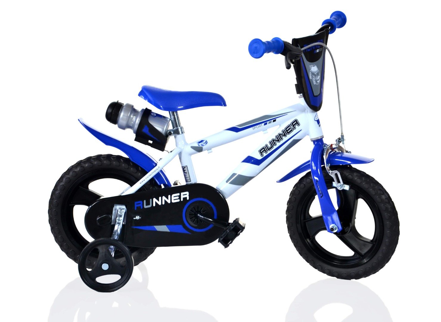 Image of SCH RUNNER 12", bicicletta per bambini, adatta a bambini tra i 3 e i 5 anni, per altezza tra 85 e 105 cm, con borraccia,