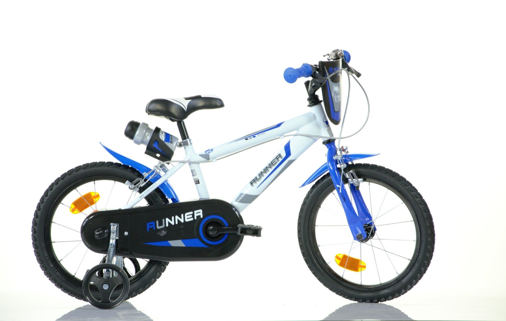 Image of SCH RUNNER 16", bicicletta per bambini, adatta a bambini tra i 5 e i 7 anni, per altezza tra 105 e 135 cm, con campanell