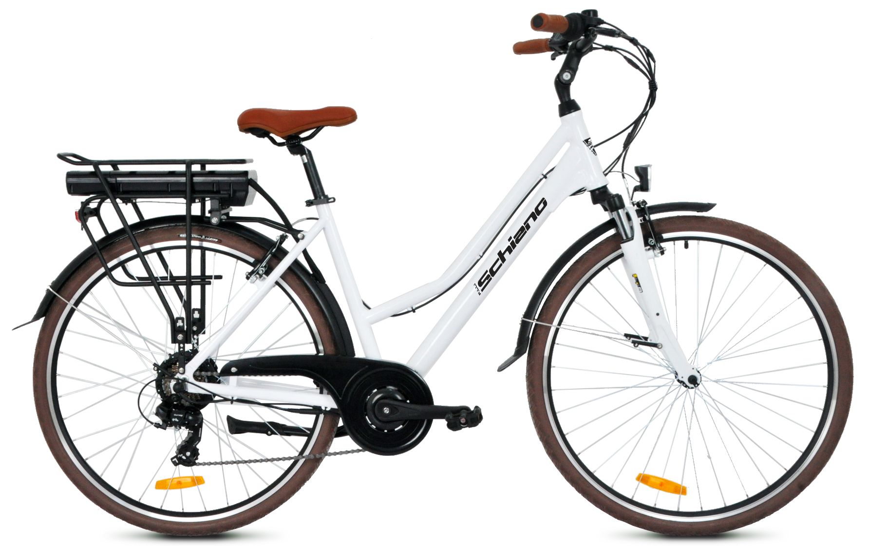 F.LLI SCHIANO City bike donna 28" alluminio forcella ammortizzata 10.4 ah Bianca