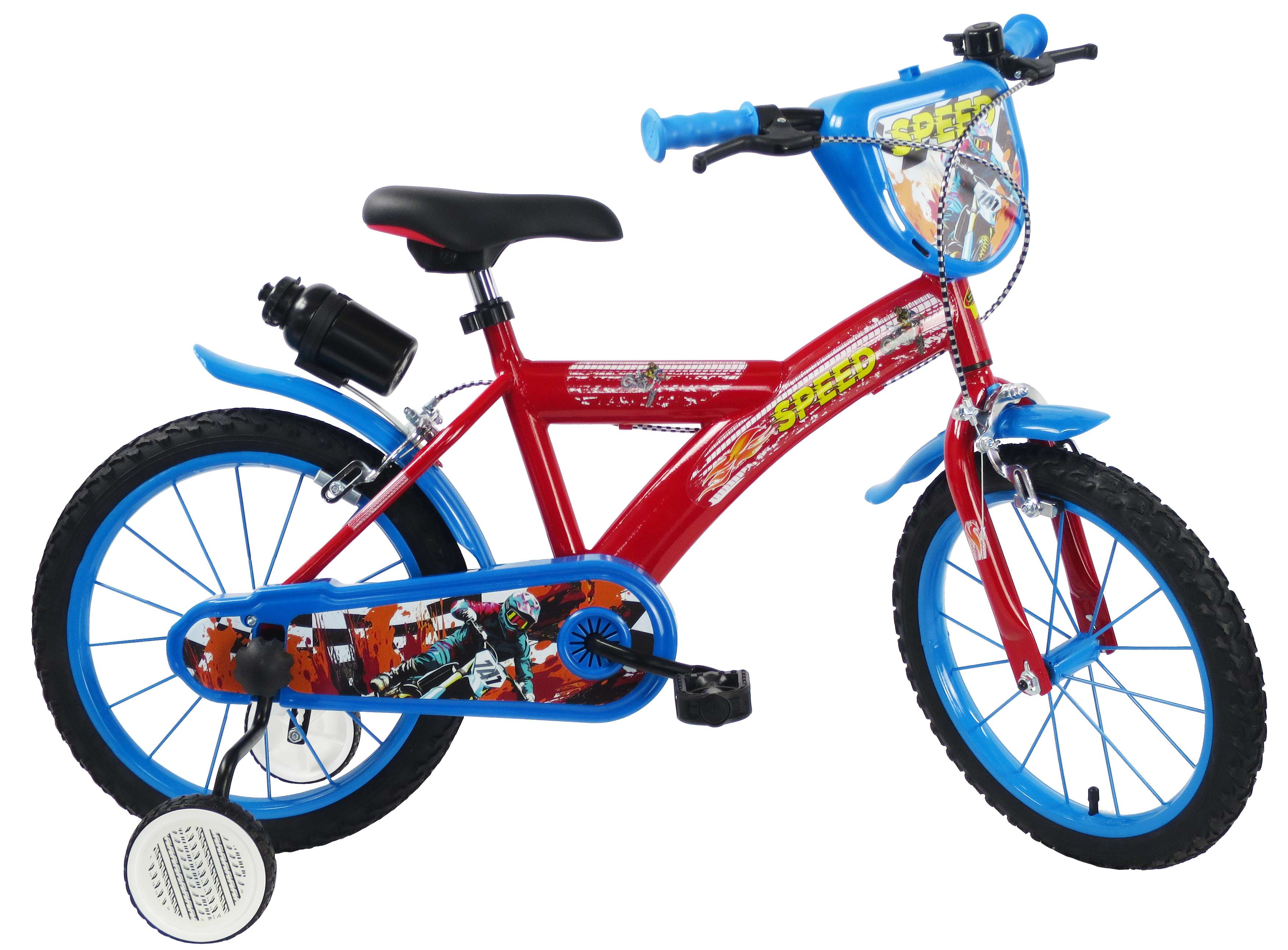 Image of SCH SPEED 16&quot;, bicicletta per bambini, adatta a bambini tra i 5 e i 7 anni, per altezza tra 105 e 135 cm, con campanello