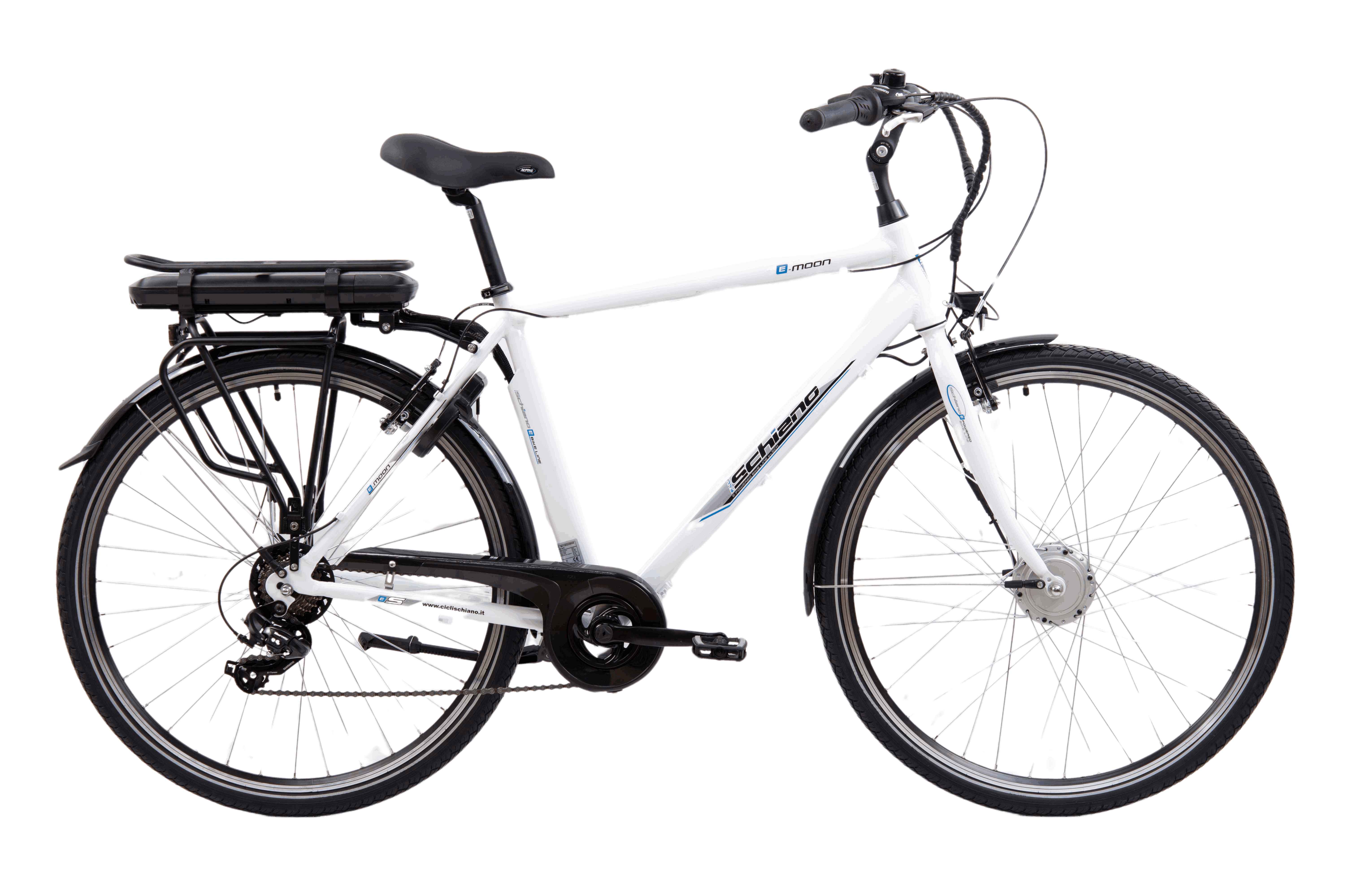 Image of F.LLI SCHIANO E-MOON 28'' Bicicletta Elettrica da CittÃ , con Pedalata Assistita 250W, Unisex, Batteria Rimovibile 36V