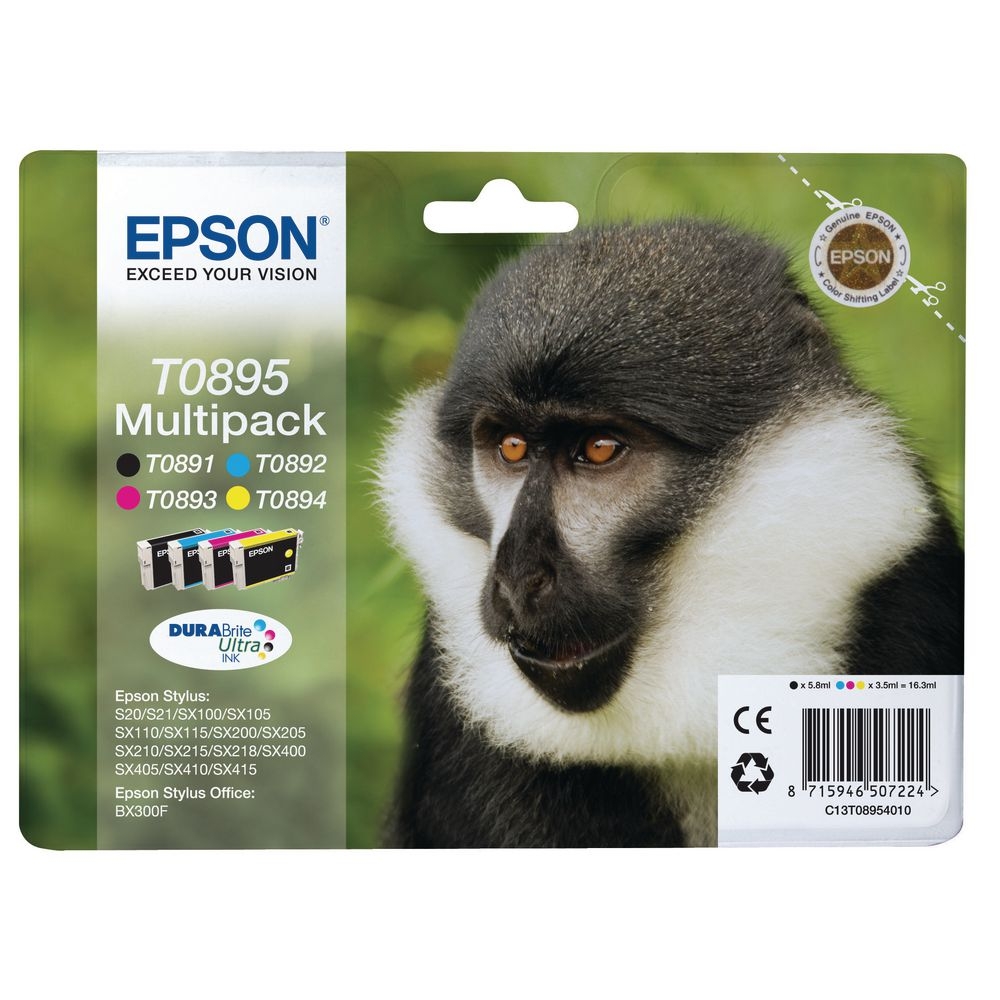 CARTUCCIA EPSON T089 SCIMMIA ORIGINALE - MULTIPACK COLORI - Foto 2 di 6