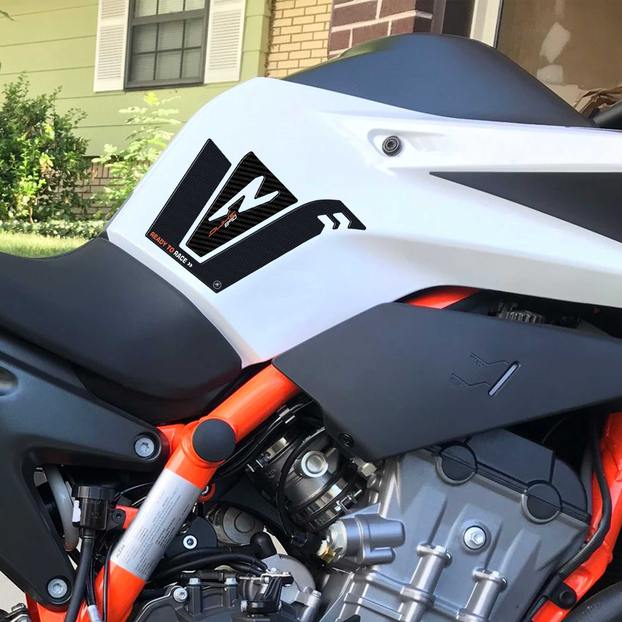 3D Motorcycle Tank Sticker For KTM Duke 890 GP (2022-2023) - White, Scratch Resistant