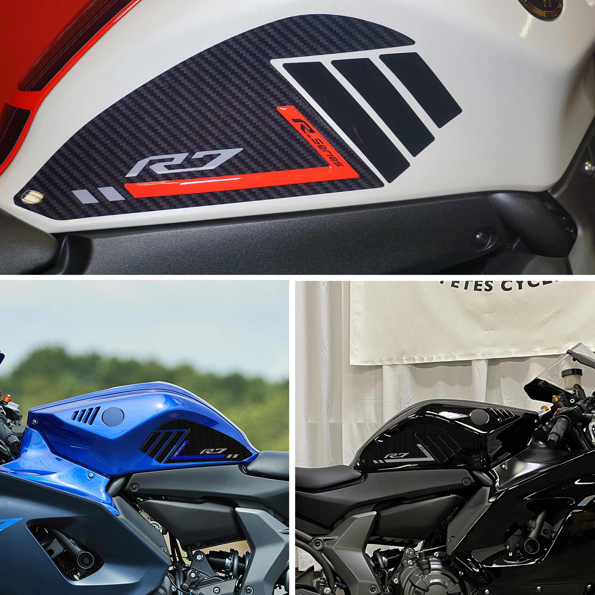 Resin Bike Adesivi Moto 3D Resinati Per Yamaha Super Tenere | Protezioni Serbatoio Universali Blu | Antigraffio